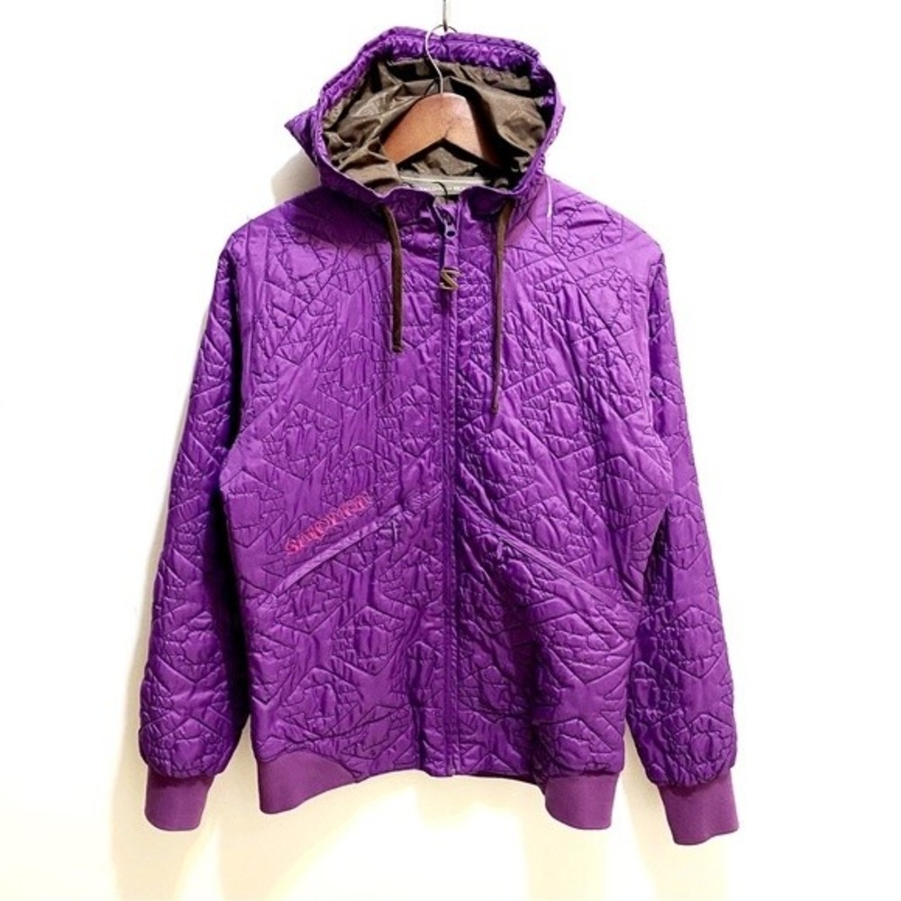 Solomon Women's Purple Spell Out Lightweight Quilted Ski Jacket L